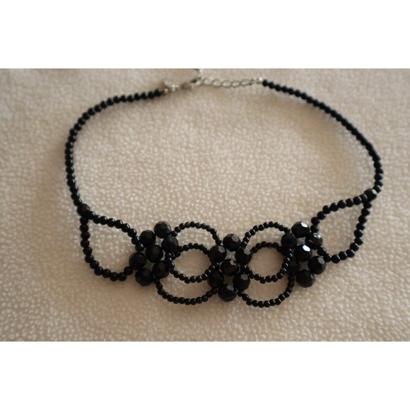 Lot of 4 Vintage Necklaces Bib Black Faceted Beads Cookie Lee Napier Pendant - Picture 4 of 16